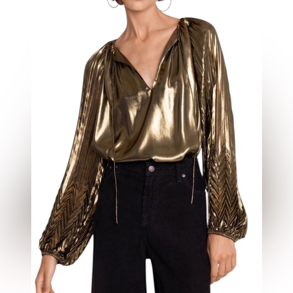 Johnny Was
JOHNNY WAS Pleated Blouse In Golden Gem Size Large. - Picture 1 of 17